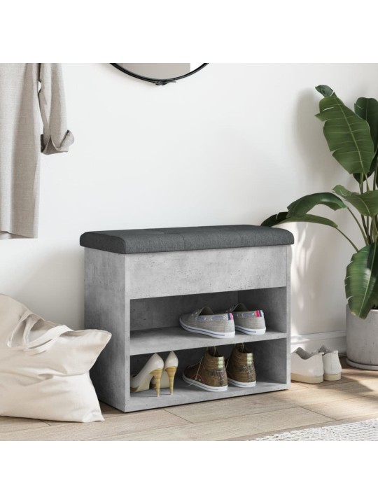 Lavice s botníkem betonově šedá 62x32x50 cm kompozitní dřevo