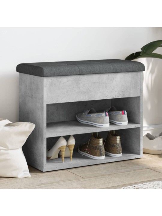 Lavice s botníkem betonově šedá 62x32x50 cm kompozitní dřevo