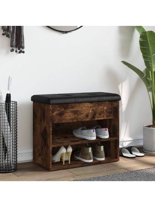Lavice s botníkem kouřový dub 62 x 32 x 50 cm kompozitní dřevo