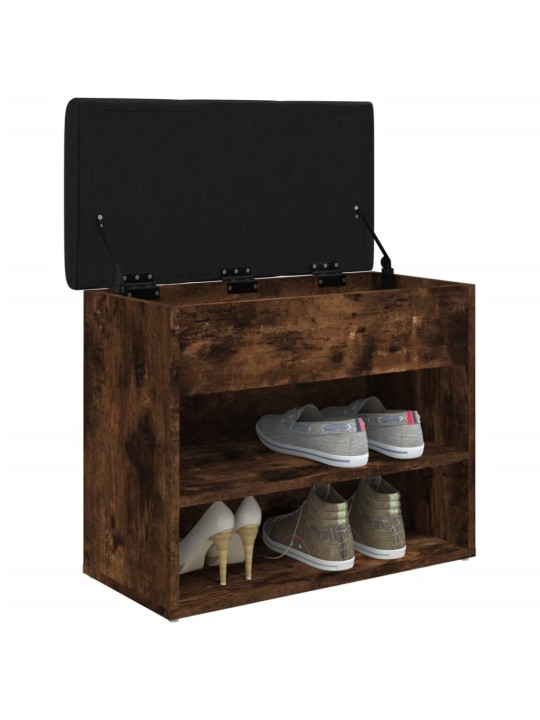 Lavice s botníkem kouřový dub 62 x 32 x 50 cm kompozitní dřevo