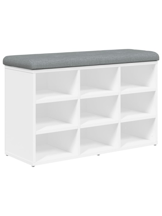 Lavice s botníkem bílá 82 x 32 x 50 cm kompozitní dřevo