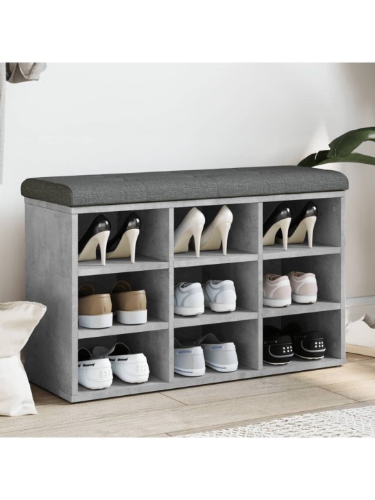 Lavice s botníkem betonově šedá 82x32x50 cm kompozitní dřevo