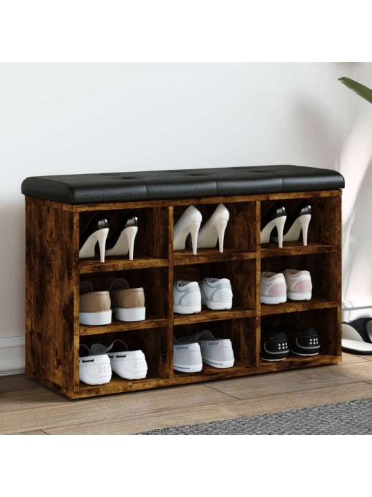 Lavice s botníkem kouřový dub 82 x 32 x 50 cm kompozitní dřevo