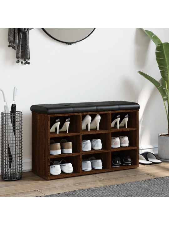 Lavice s botníkem hnědý dub 82 x 32 x 50 cm kompozitní dřevo