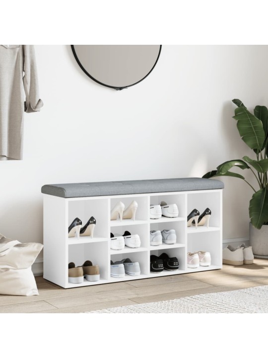 Lavice s botníkem bílá 102 x 32 x 50 cm kompozitní dřevo