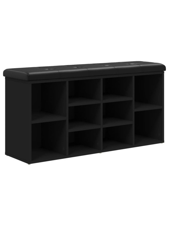 Lavice s botníkem černá 102 x 32 x 50 cm kompozitní dřevo