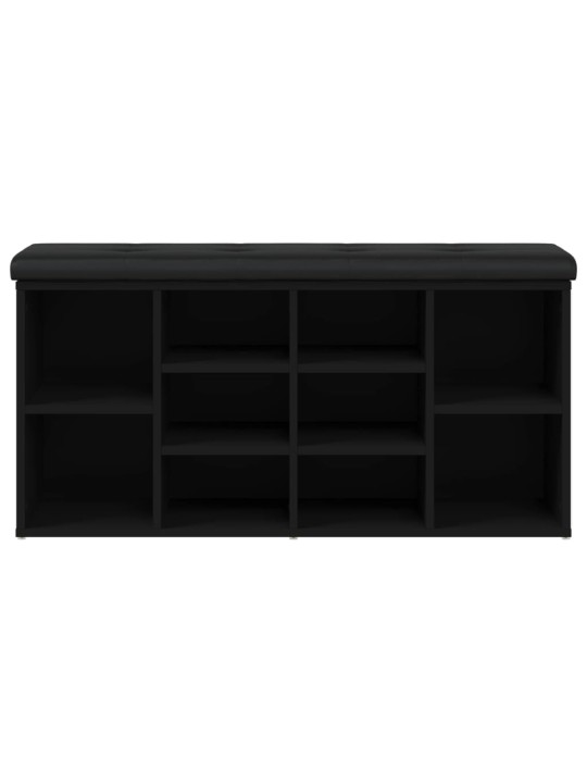Lavice s botníkem černá 102 x 32 x 50 cm kompozitní dřevo
