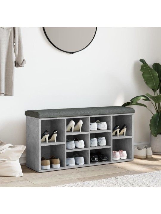 Lavice s botníkem betonově šedá 102x32x50 cm kompozitní dřevo