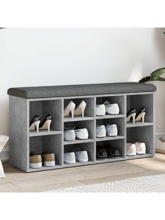 Lavice s botníkem betonově šedá 102x32x50 cm kompozitní dřevo