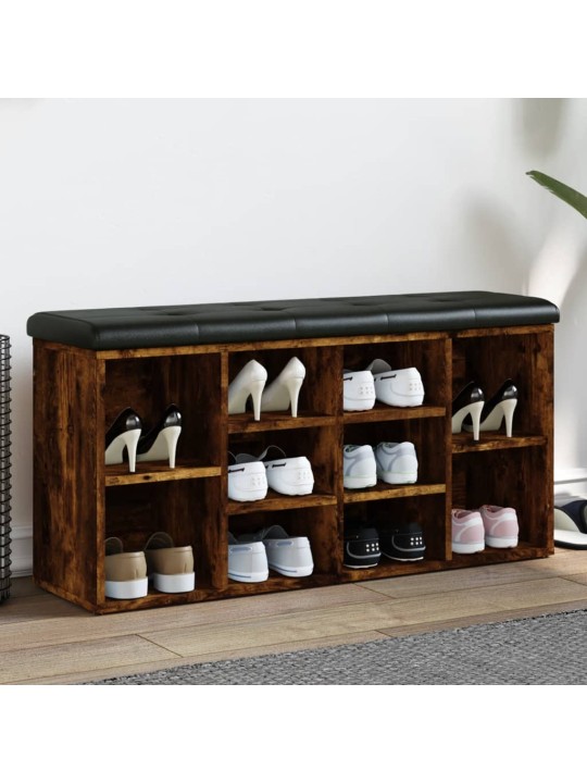 Lavice s botníkem kouřový dub 102 x 32 x 50 cm kompozitní dřevo