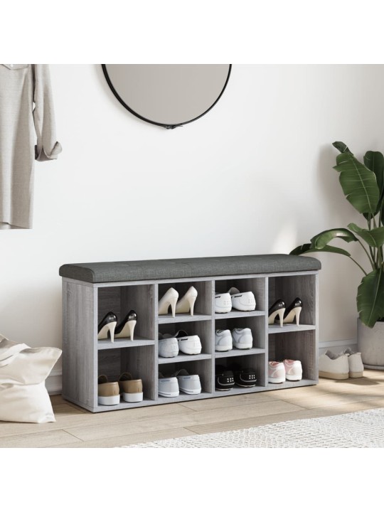 Lavice s botníkem šedá sonoma 102 x 32 x 50 cm kompozitní dřevo