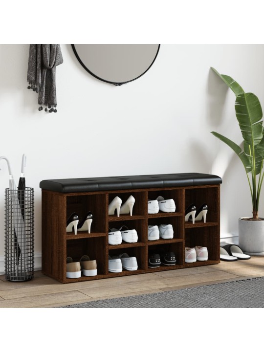 Lavice s botníkem hnědý dub 102 x 32 x 50 cm kompozitní dřevo