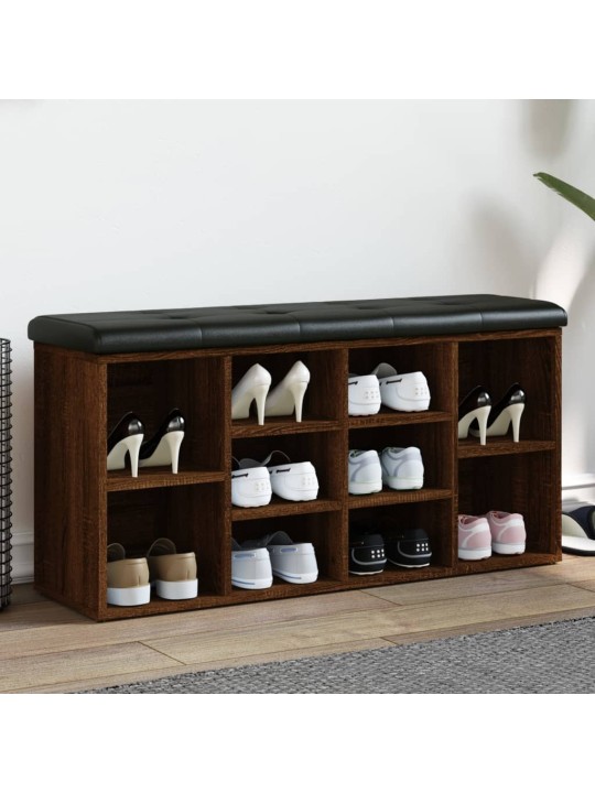 Lavice s botníkem hnědý dub 102 x 32 x 50 cm kompozitní dřevo