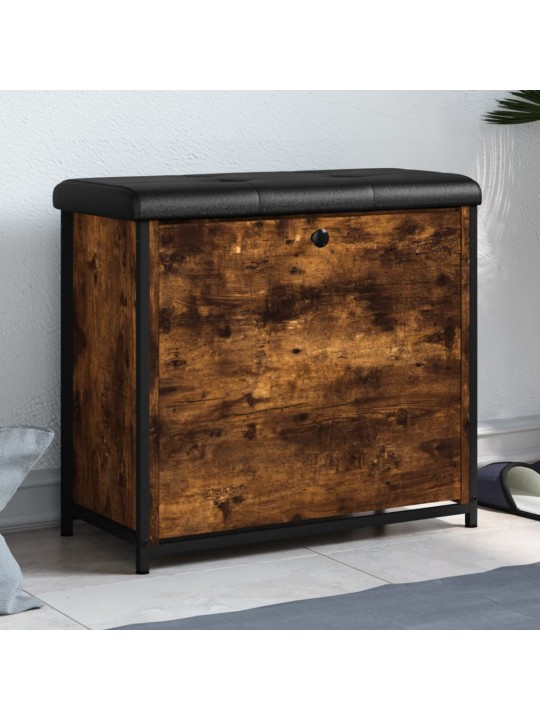 Botníková lavice s výklopnou zásuvkou kouřový dub 62x32x56 cm
