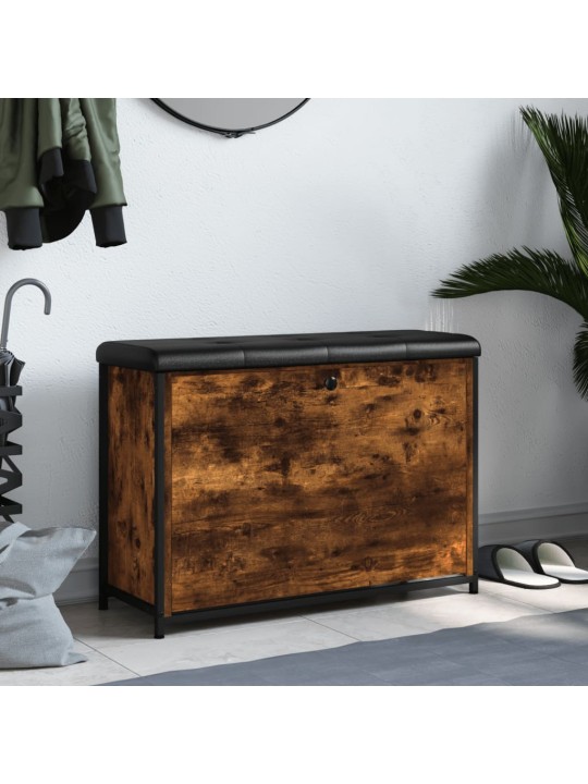 Botníková lavice s výklopnou zásuvkou kouřový dub 82x32x56 cm