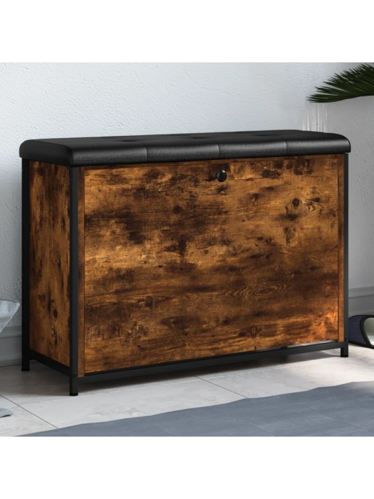 Botníková lavice s výklopnou zásuvkou kouřový dub 82x32x56 cm
