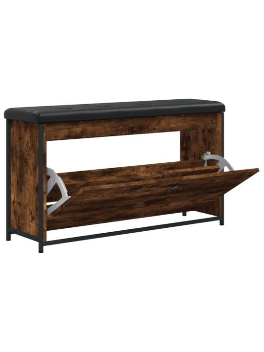 Botníková lavice s výklopnou zásuvkou kouřový dub 102x32x56 cm