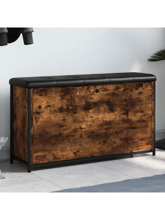Botníková lavice s výklopnou zásuvkou kouřový dub 102x32x56 cm