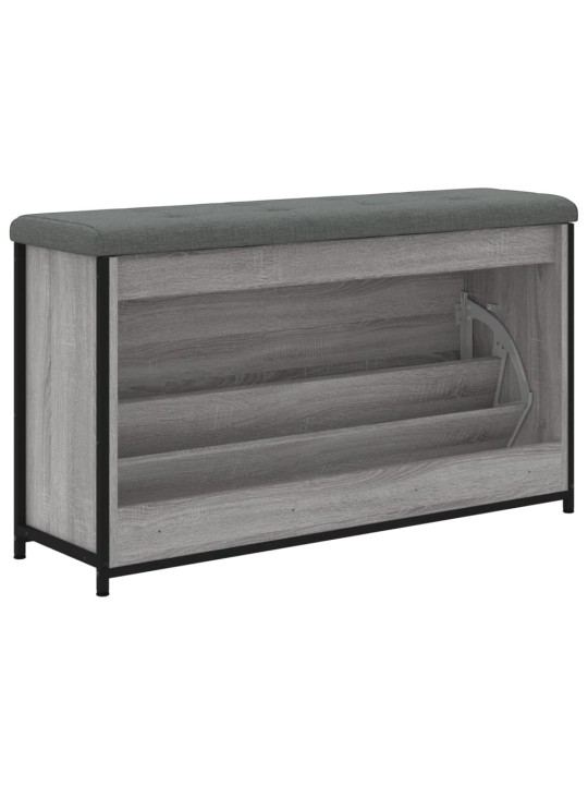 Botníková lavice s výklopnou zásuvkou šedá sonoma 102x32x56 cm