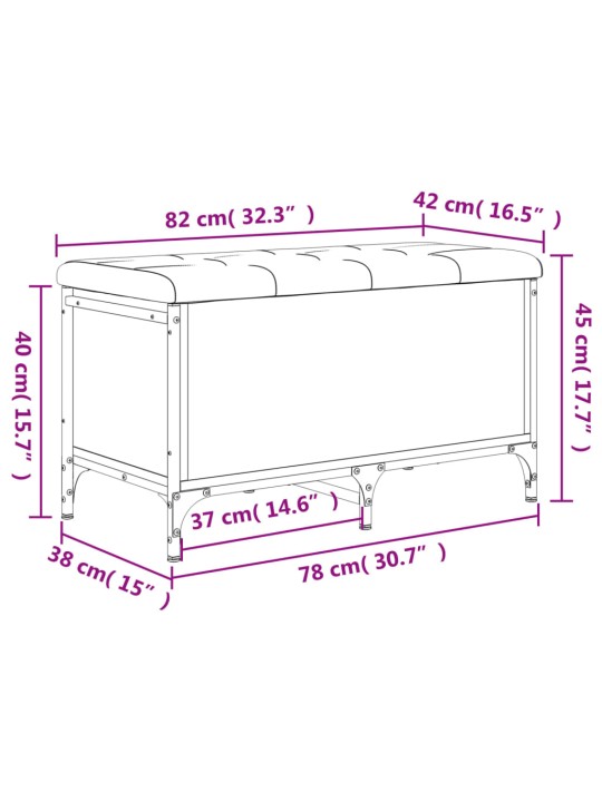 Úložná lavice kouřový dub 82 x 42 x 45 cm kompozitní dřevo