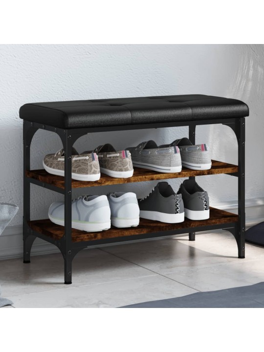 Lavice s botníkem kouřový dub 62 x 32 x 47 cm kompozitní dřevo