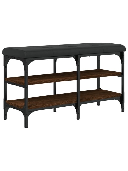 Lavice s botníkem hnědý dub 82 x 32 x 47 cm kompozitní dřevo