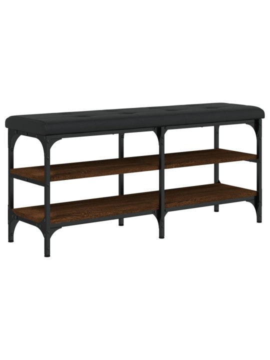 Lavice s botníkem hnědý dub 102 x 32 x 47 cm kompozitní dřevo