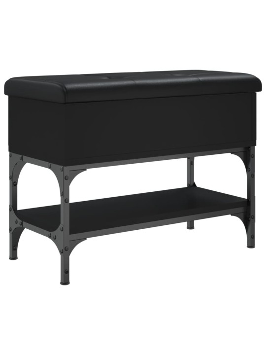 Lavice s botníkem černá 62 x 32 x 45 cm kompozitní dřevo