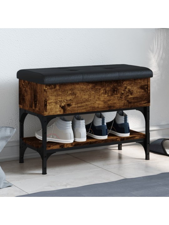 Lavice s botníkem kouřový dub 62 x 32 x 45 cm kompozitní dřevo