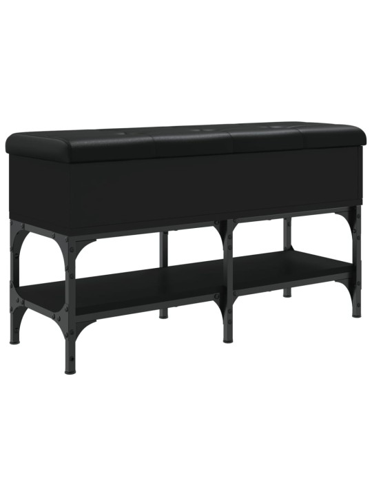 Lavice s botníkem černá 82 x 32 x 45 cm kompozitní dřevo