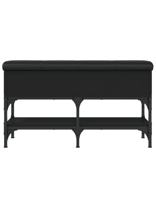 Lavice s botníkem černá 82 x 32 x 45 cm kompozitní dřevo