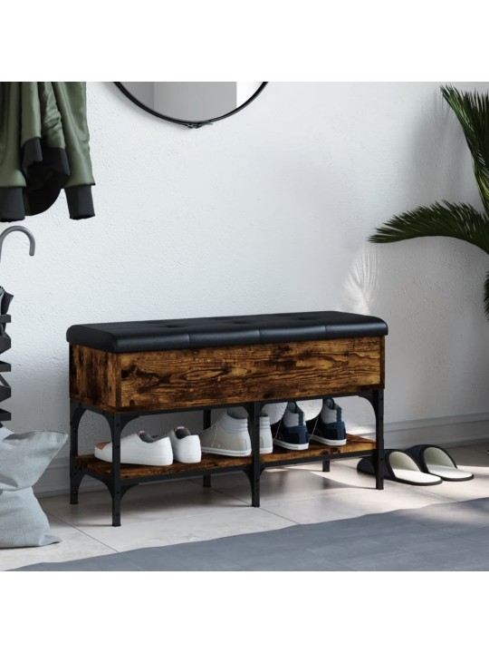Lavice s botníkem kouřový dub 82 x 32 x 45 cm kompozitní dřevo