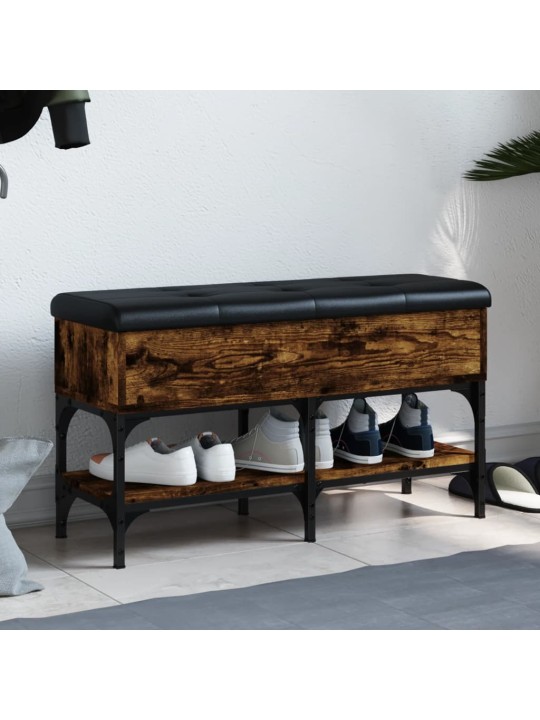 Lavice s botníkem kouřový dub 82 x 32 x 45 cm kompozitní dřevo