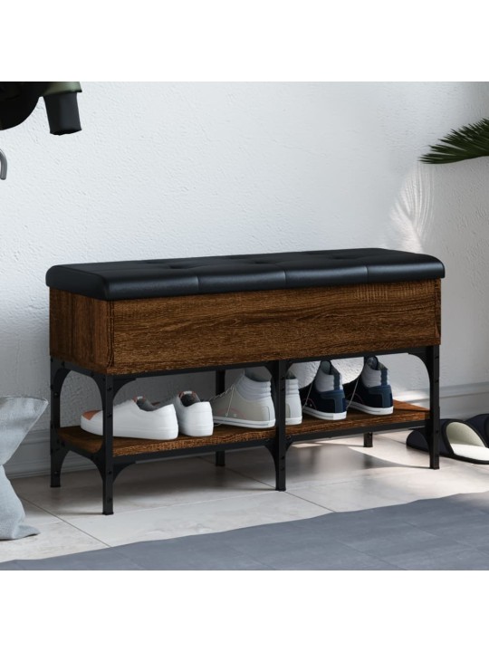 Lavice s botníkem hnědý dub 82 x 32 x 45 cm kompozitní dřevo