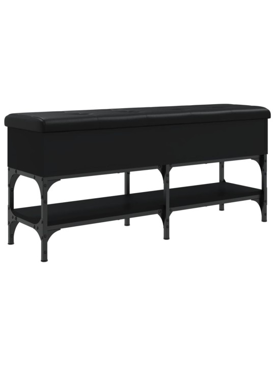 Lavice s botníkem černá 102 x 32 x 45 cm kompozitní dřevo