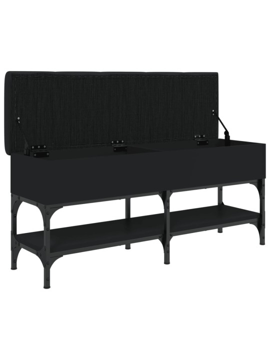 Lavice s botníkem černá 102 x 32 x 45 cm kompozitní dřevo