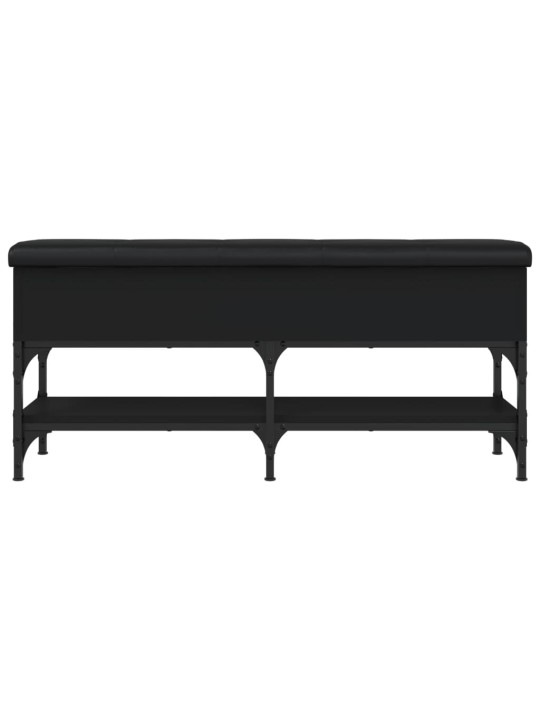 Lavice s botníkem černá 102 x 32 x 45 cm kompozitní dřevo