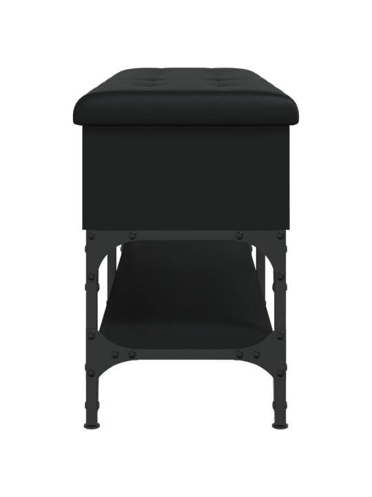 Lavice s botníkem černá 102 x 32 x 45 cm kompozitní dřevo