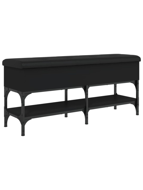 Lavice s botníkem černá 102 x 32 x 45 cm kompozitní dřevo