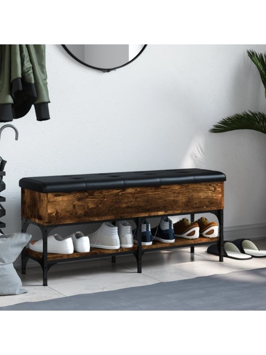 Lavice s botníkem kouřový dub 102 x 32 x 45 cm kompozitní dřevo