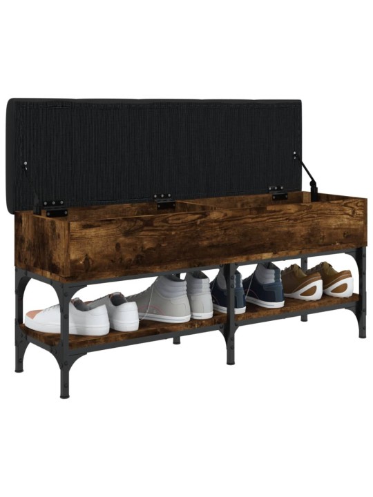 Lavice s botníkem kouřový dub 102 x 32 x 45 cm kompozitní dřevo