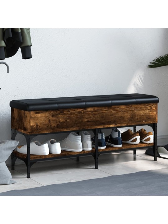 Lavice s botníkem kouřový dub 102 x 32 x 45 cm kompozitní dřevo