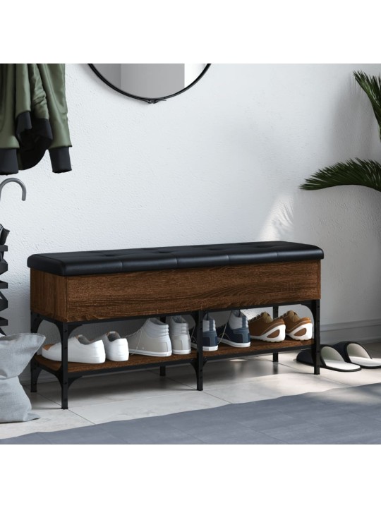 Lavice s botníkem hnědý dub 102 x 32 x 45 cm kompozitní dřevo