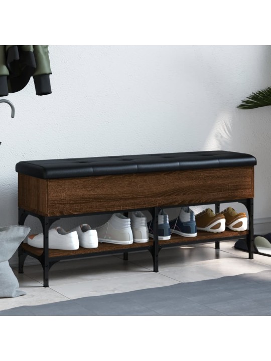 Lavice s botníkem hnědý dub 102 x 32 x 45 cm kompozitní dřevo