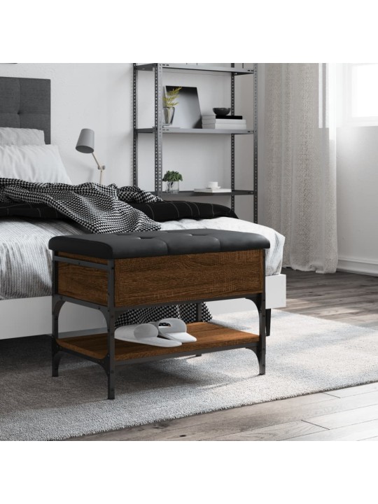 Lavice s botníkem hnědý dub 62 x 42 x 45 cm kompozitní dřevo