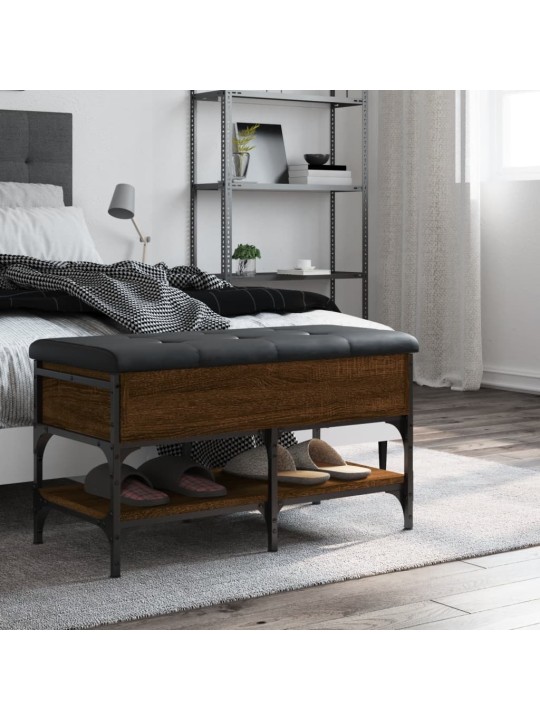 Lavice s botníkem hnědý dub 82 x 42 x 45 cm kompozitní dřevo