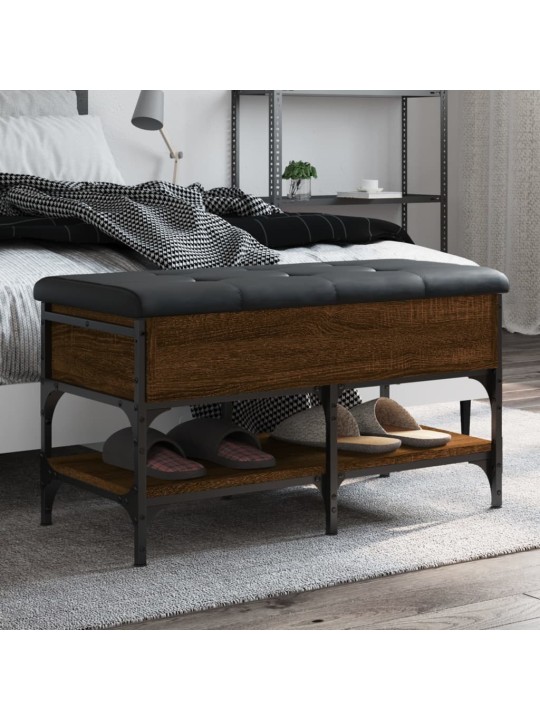 Lavice s botníkem hnědý dub 82 x 42 x 45 cm kompozitní dřevo