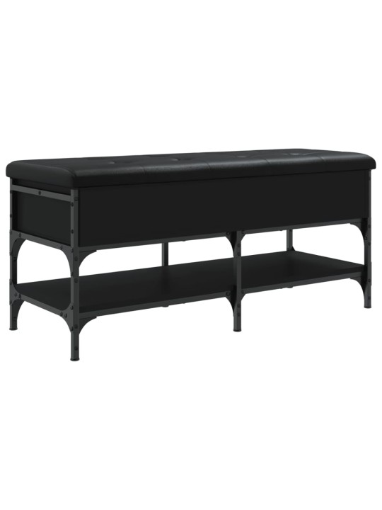 Lavice s botníkem černá 102 x 42 x 45 cm kompozitní dřevo