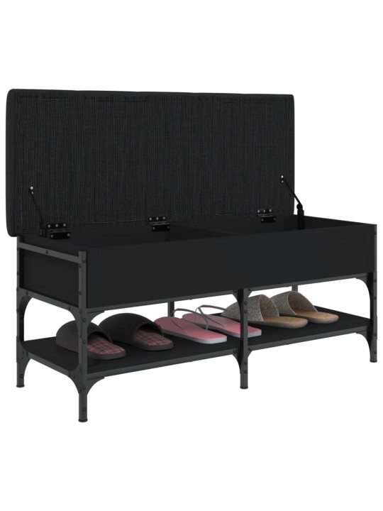 Lavice s botníkem černá 102 x 42 x 45 cm kompozitní dřevo