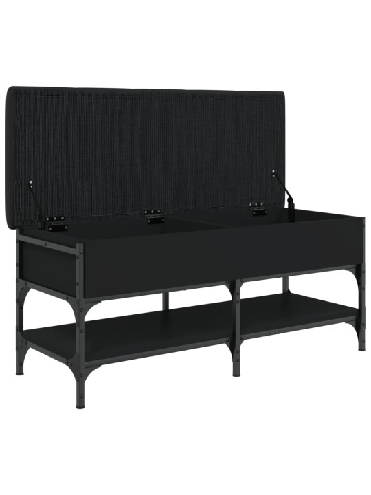 Lavice s botníkem černá 102 x 42 x 45 cm kompozitní dřevo